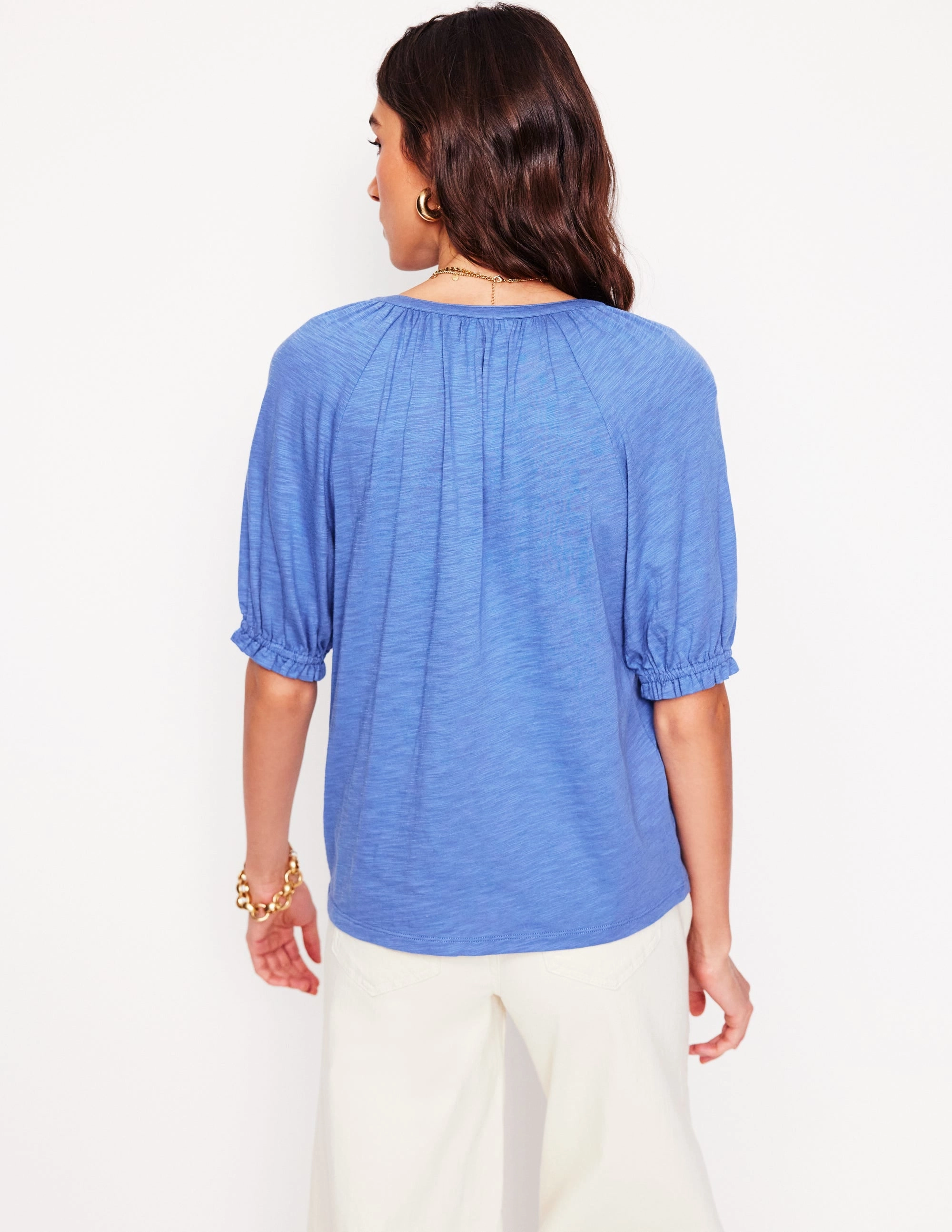 MultiPanelBreathability AdjustableHem Isla Jersey Shirt-Blue River