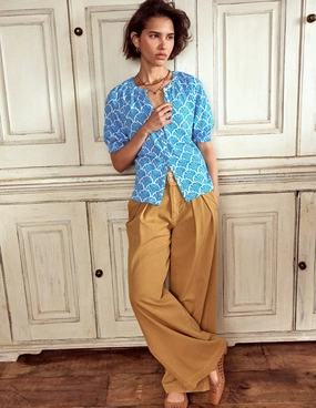 Isla Jersey Shirt-Cerulean Blue, Blossomy Fashion Statement Relaxed Sweatshirt