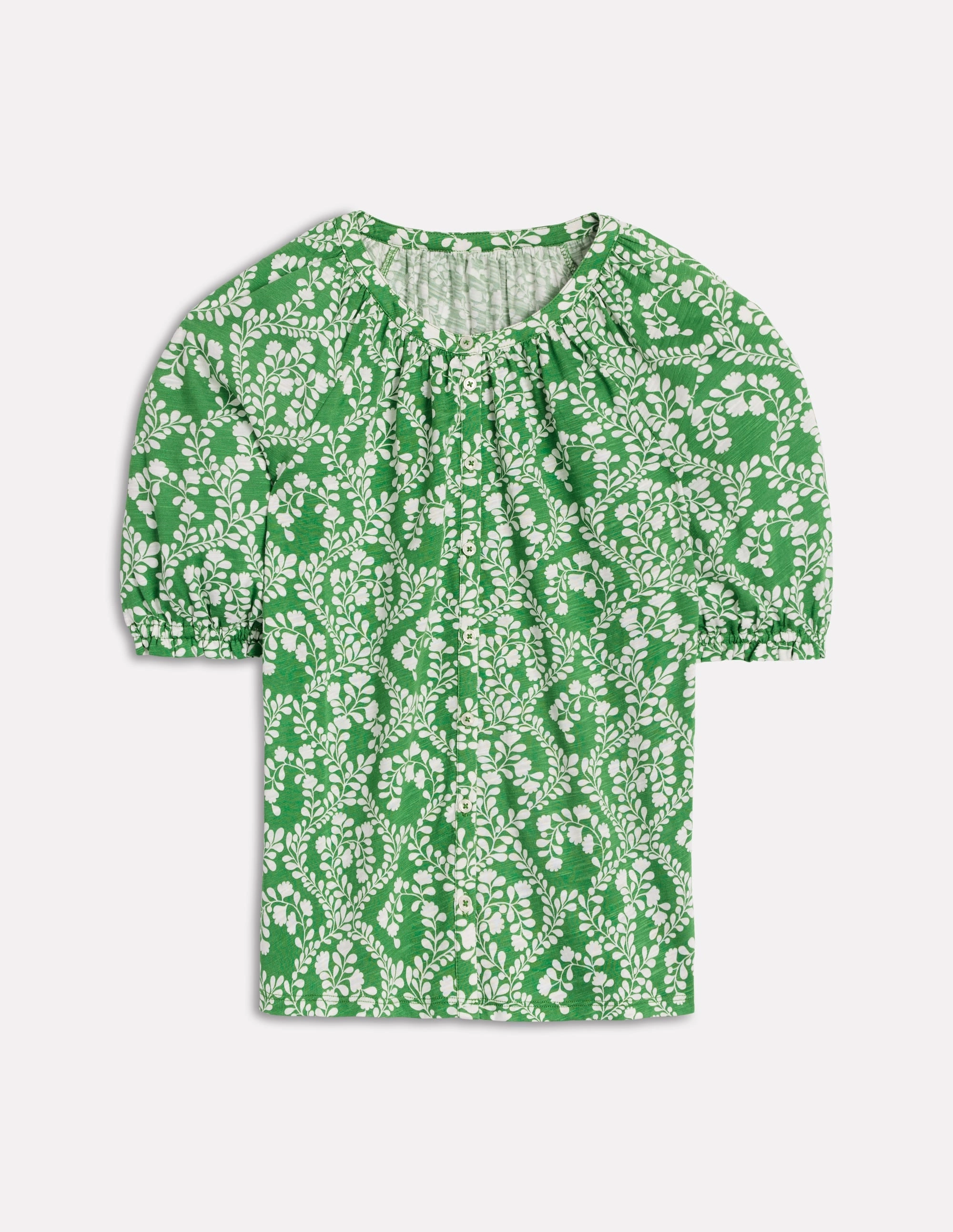 RaglanSleeve Isla Jersey Shirt-Iguana Green, Vine Sillouette