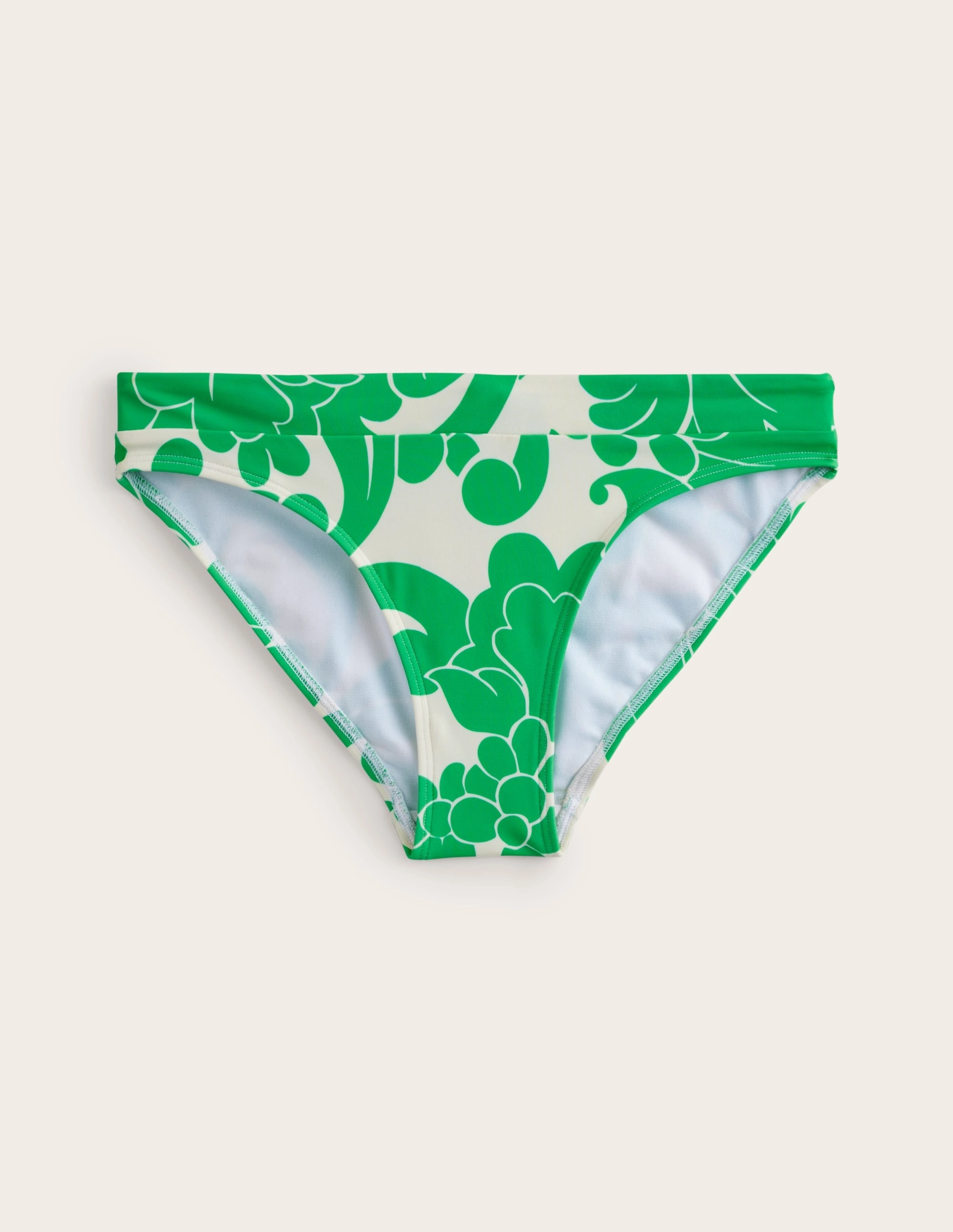 Unisex-Style Ithaca Panel Bikini Bottoms-Bright Green, Opulent Whirl