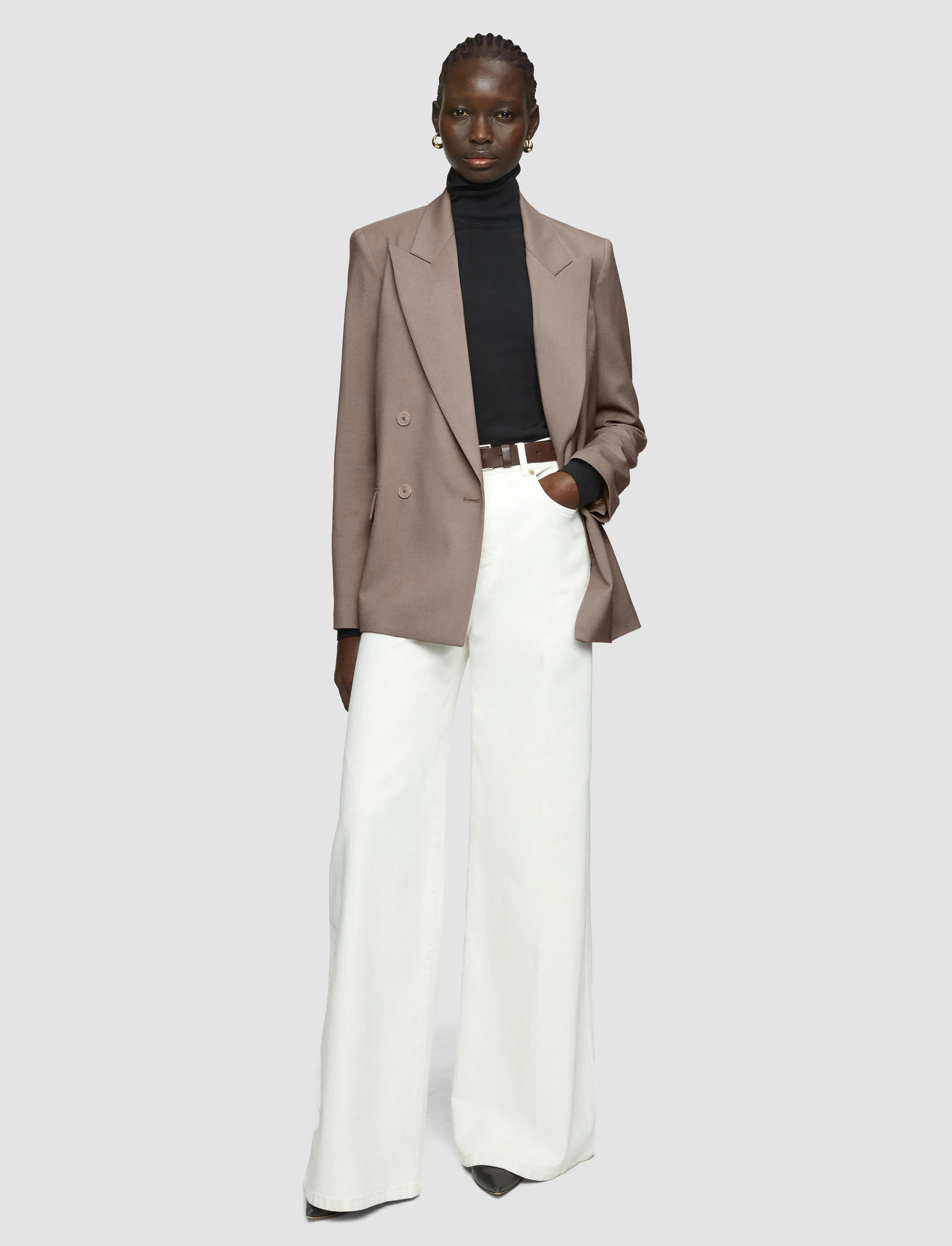 Jaden Tailoring Wool Stretch Jacket Zippered Closure