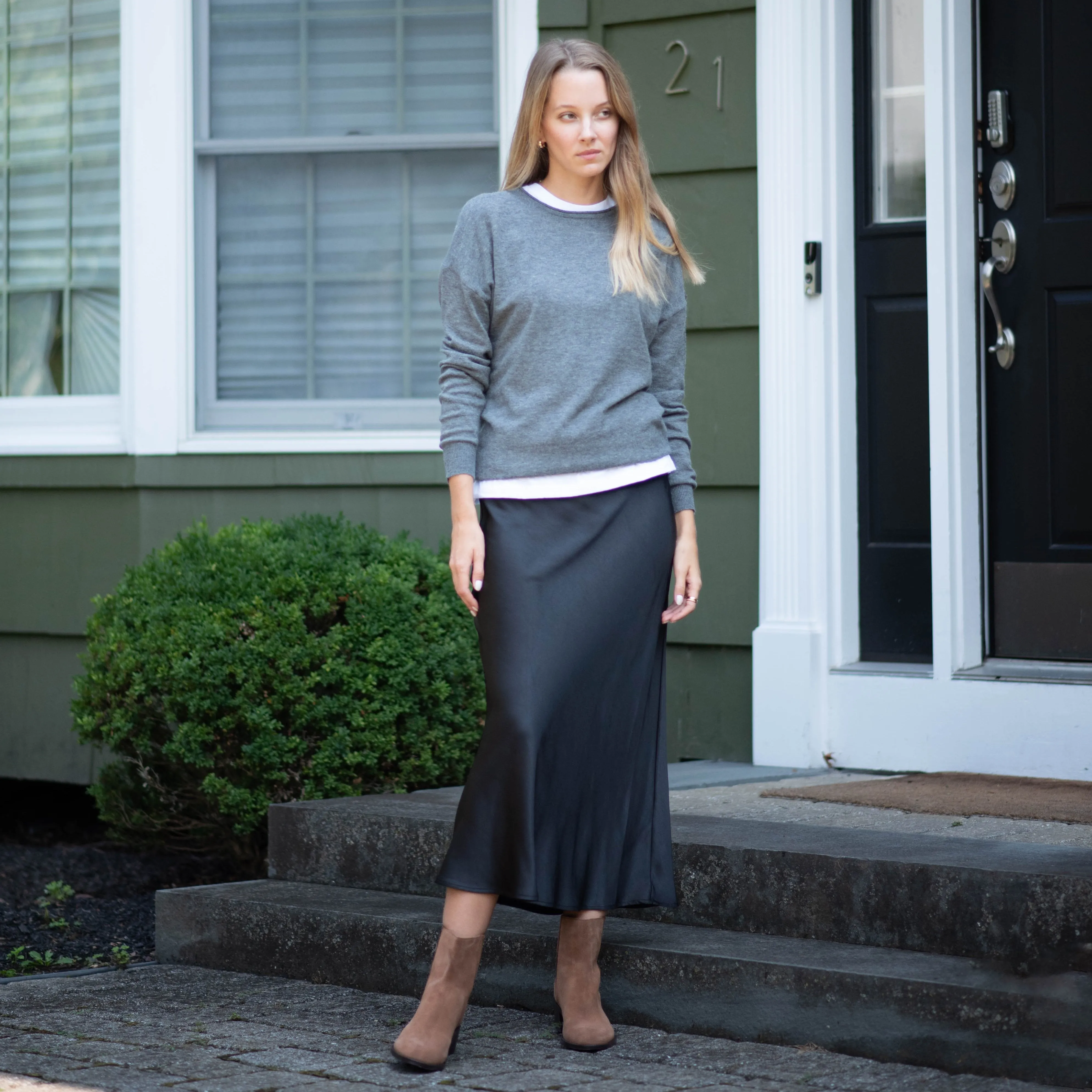 Midi Slip Skirt |  Black Zero Waste Manufacturing