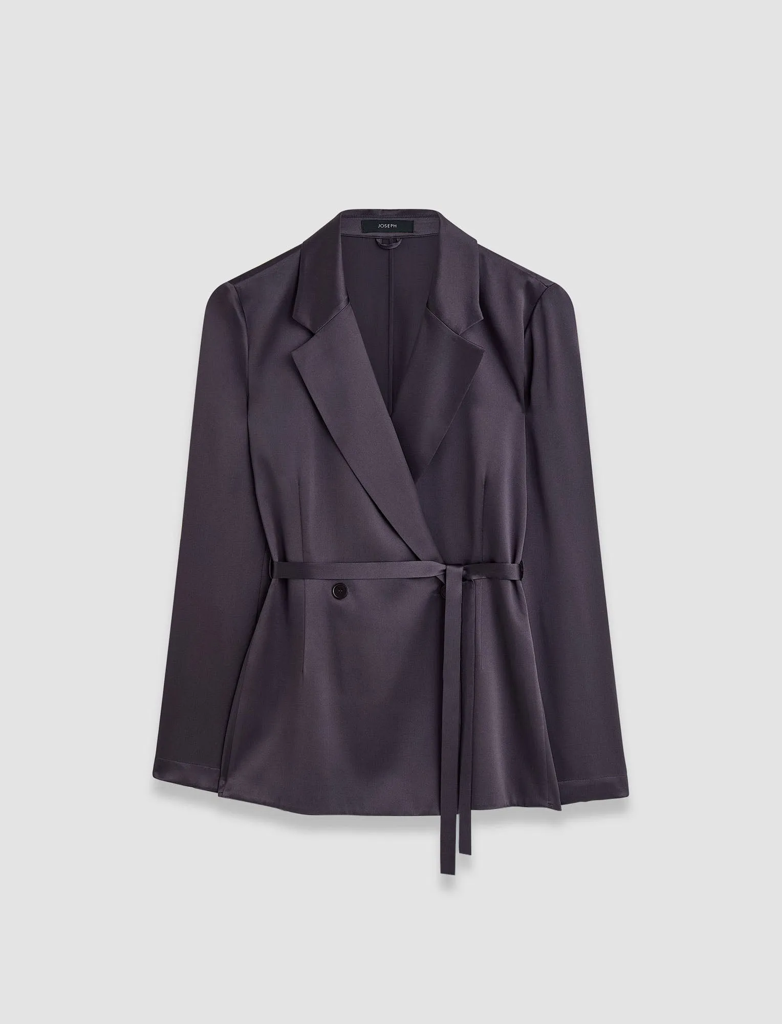 Joubert Silk Satin Jacket Windproof Closure Belted
