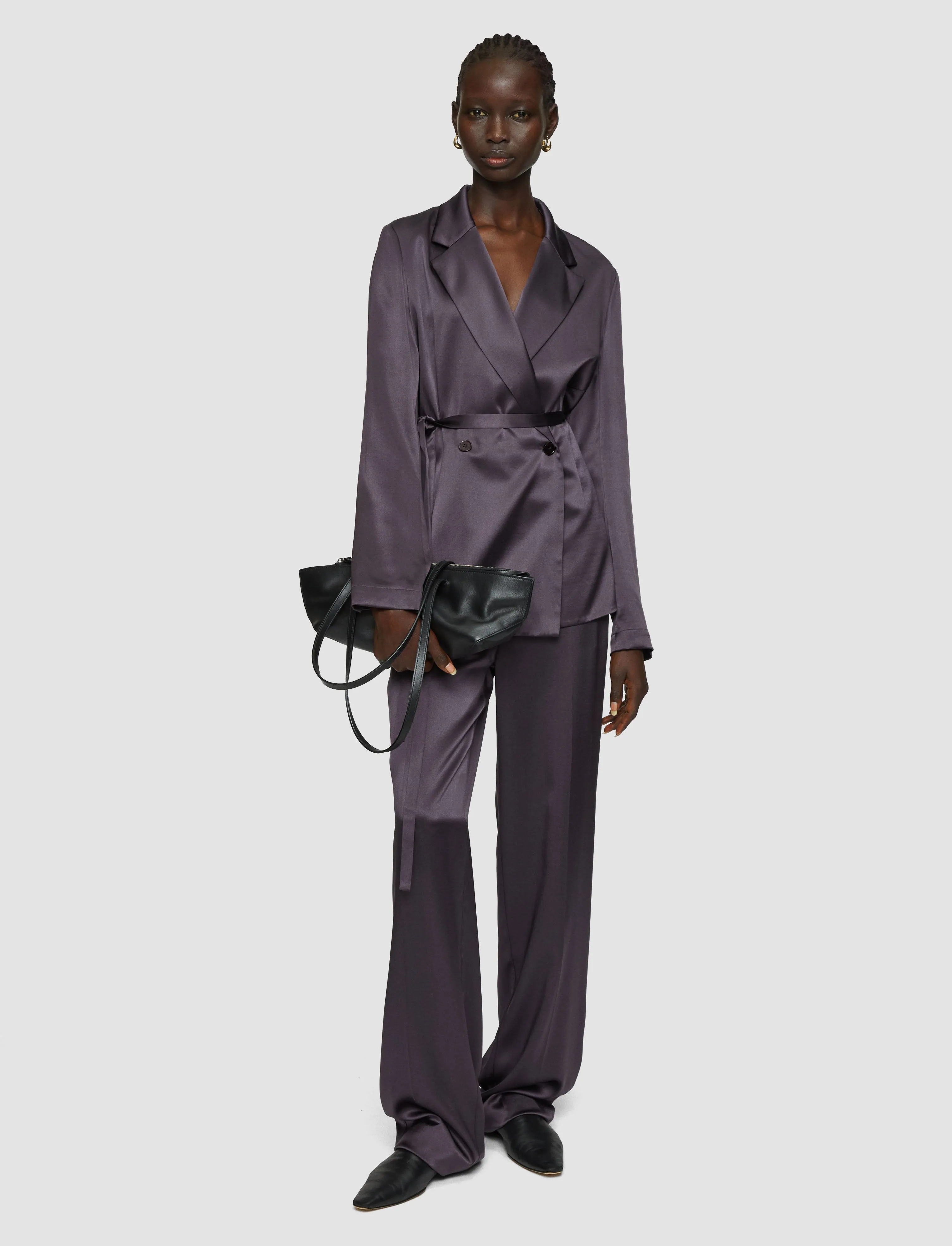 short sleeved Joubert Silk Satin Jacket