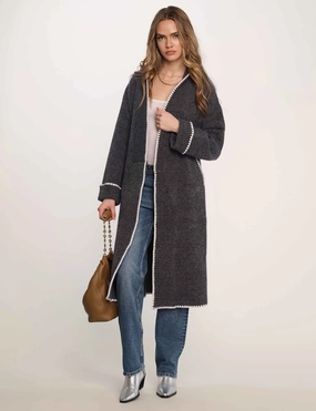 EthicallySourcedMaterial Ventilated Back Panel Jude Coatigan in Tar