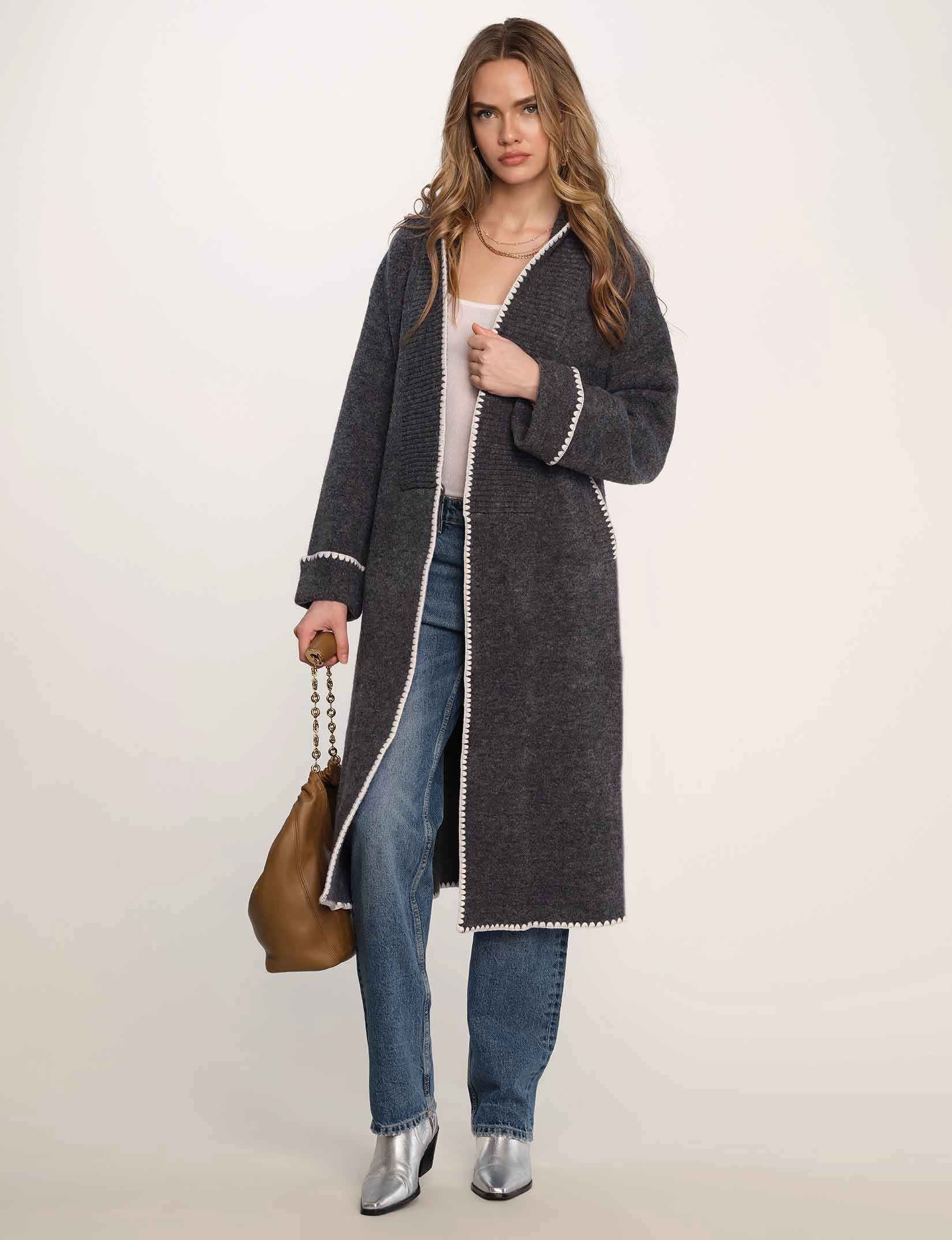 Jude Coatigan in Tar Comfortable Layer NoRoll Hem Technology