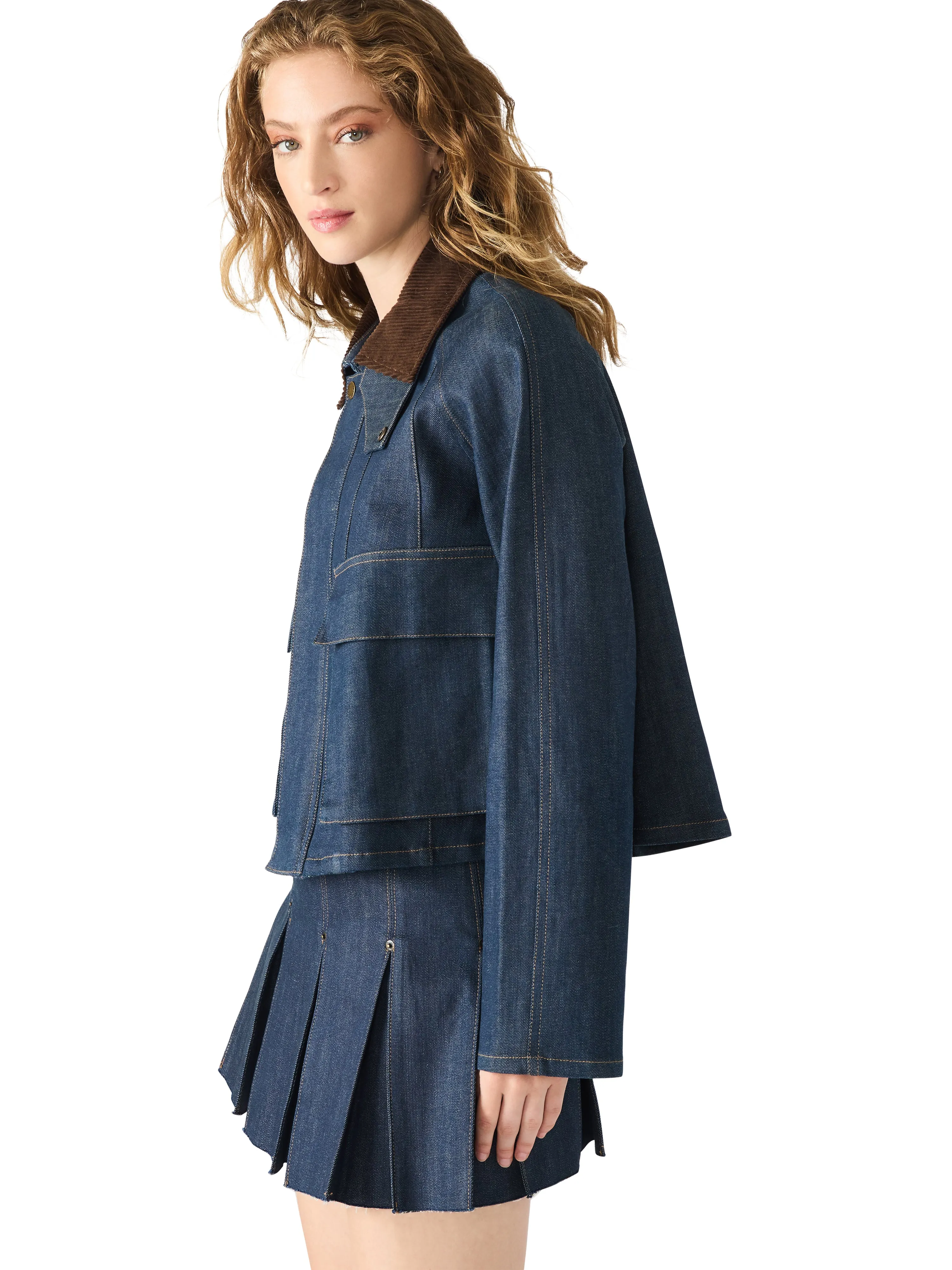 Modern Polo Workout Apparel Justina Barn Jacket in Deep Indigo