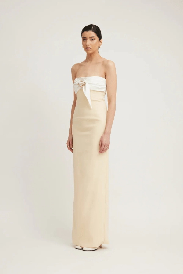 Kasai Dress Lemon/Ivory Modern and Stylish Night Out