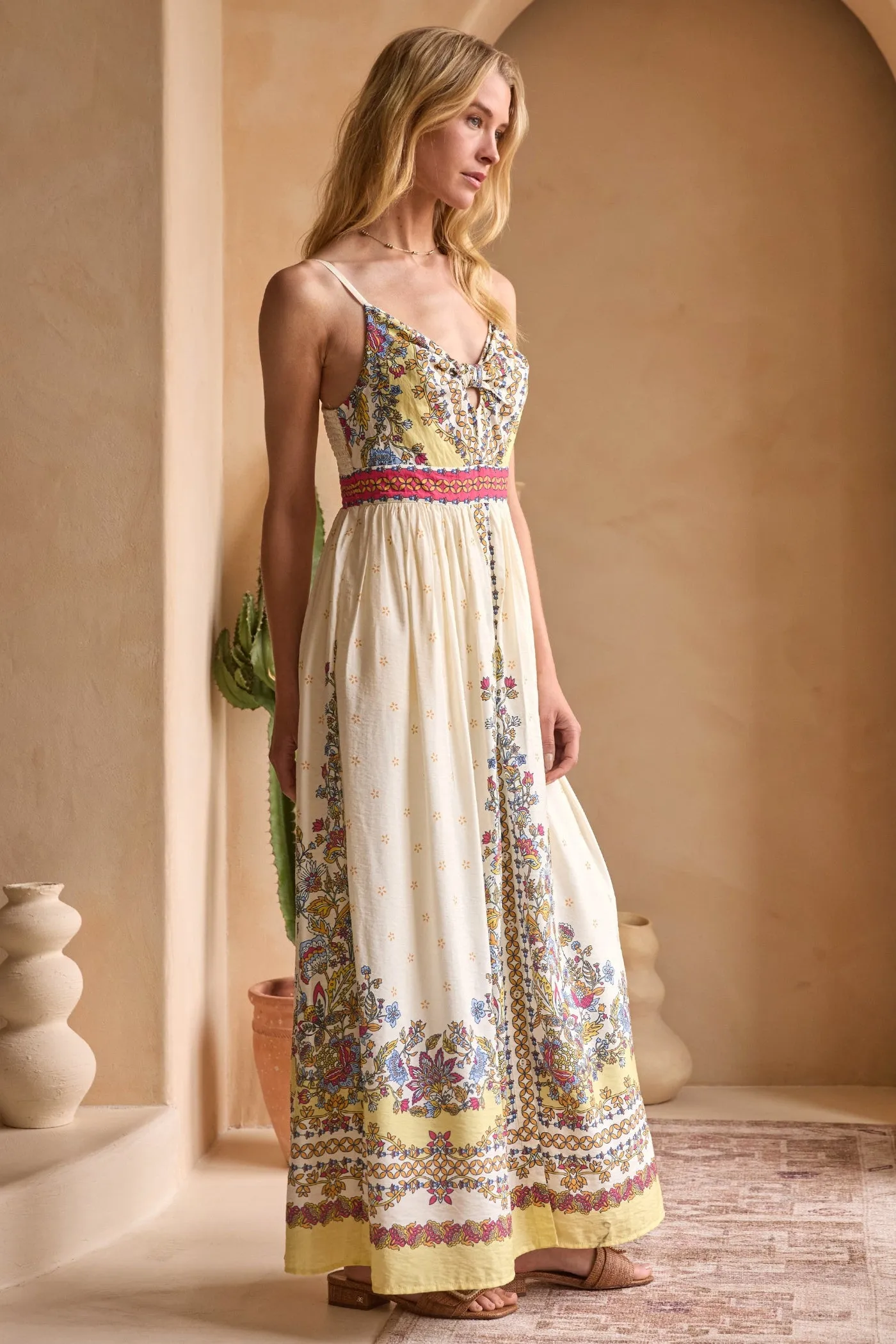 KEILA BORDER PRINT CAMI DRESS Pure Stitch