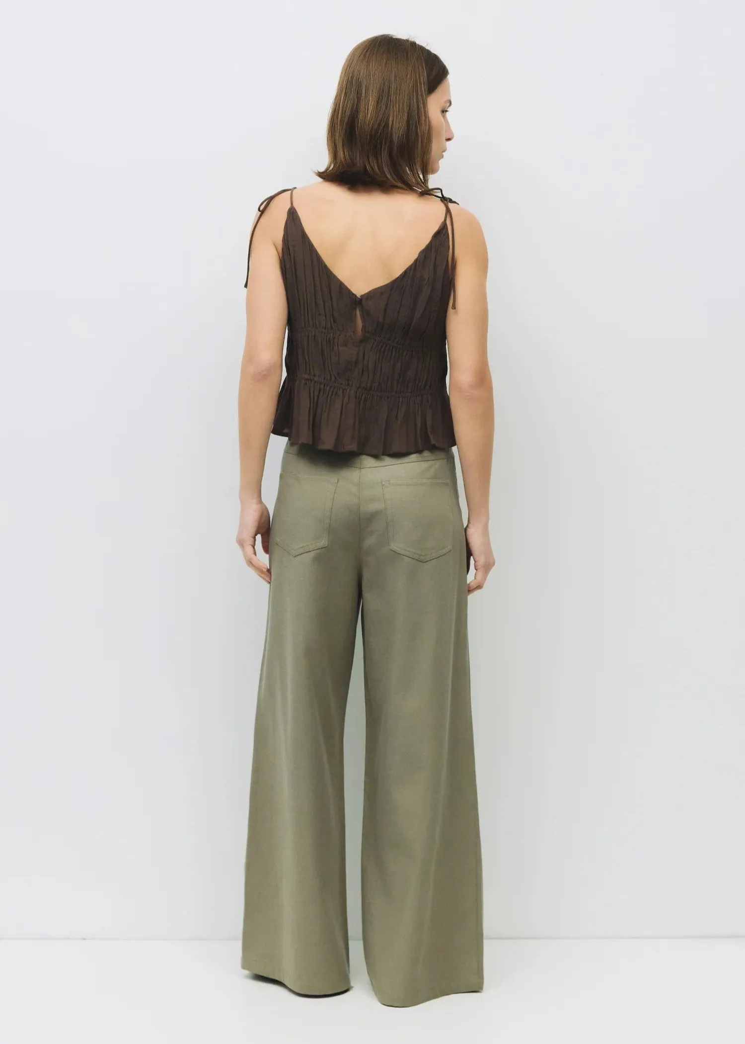 KENDRA CROPPED SLIP-STYLE TOP simple design Soft Blended Fabric