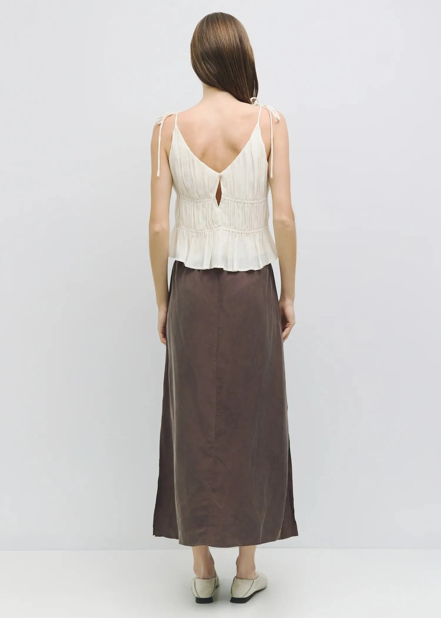 KENDRA CROPPED SLIP-STYLE TOP Adjustable Hem