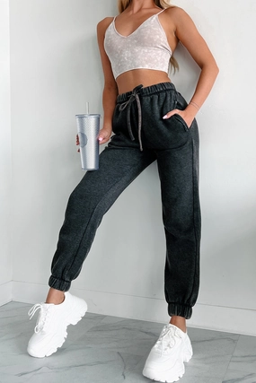 DoubleStitched Kent Acid Wash Jogger Sweatpants (Ash Black)