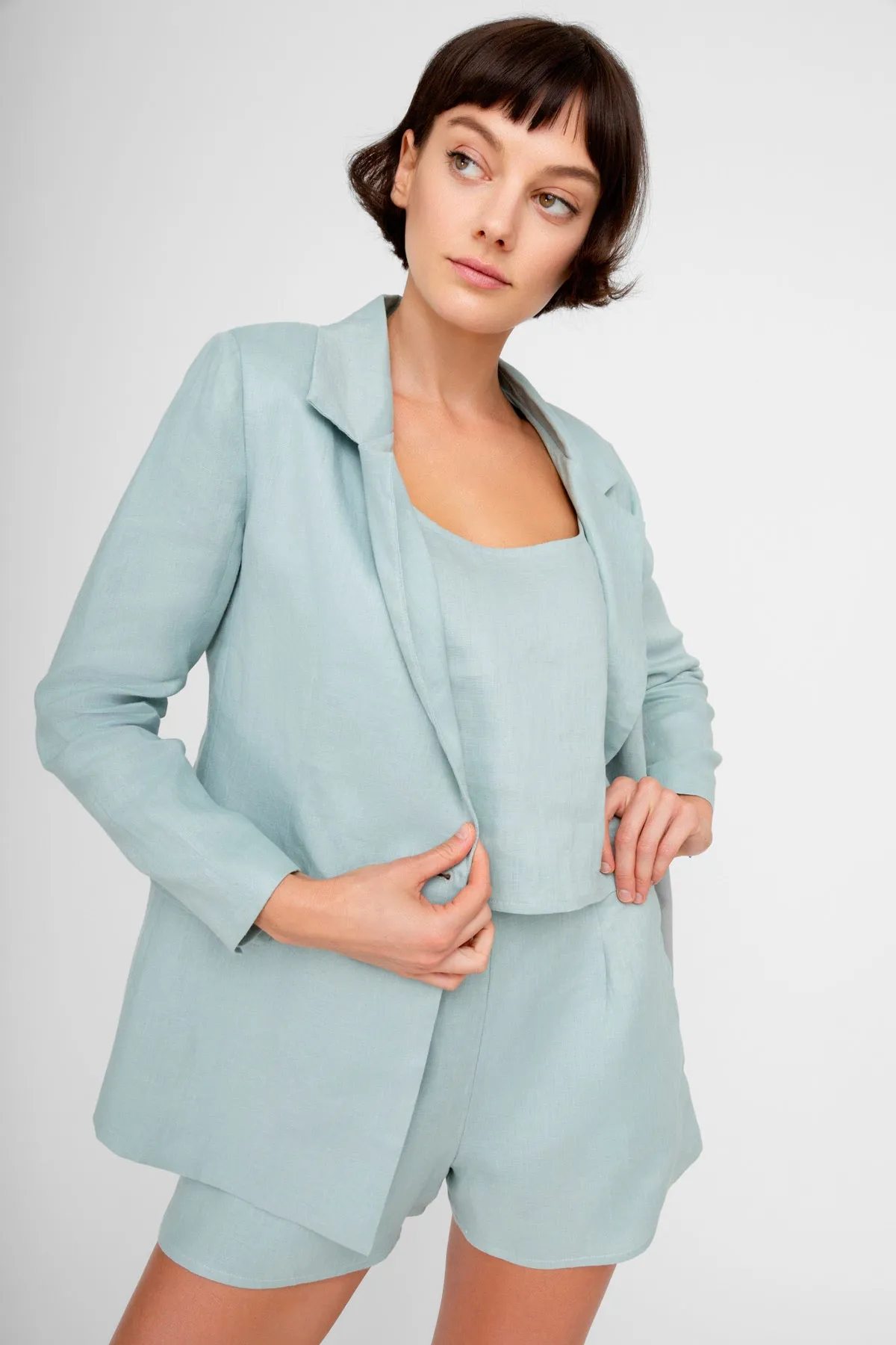 KHATIE BLAZER Durable Hem Stitching Abrasion Resistant Surface