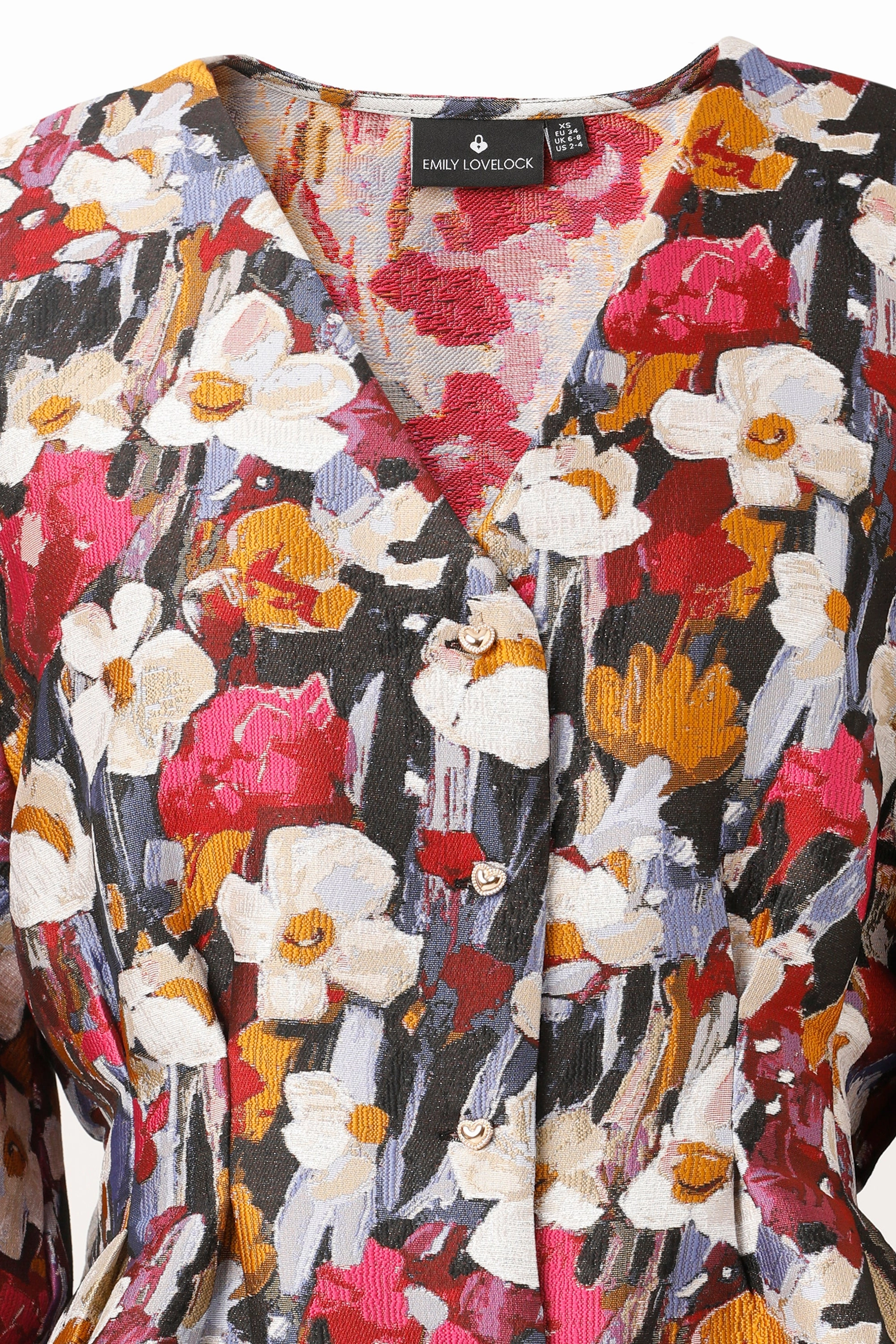 Reinforced Buttonholes Retro design Kiki Blouse in Vivid Viola