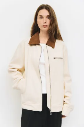 VentilatedBack Stretchable Neckline KLINE CREAM UTILITY JACKET