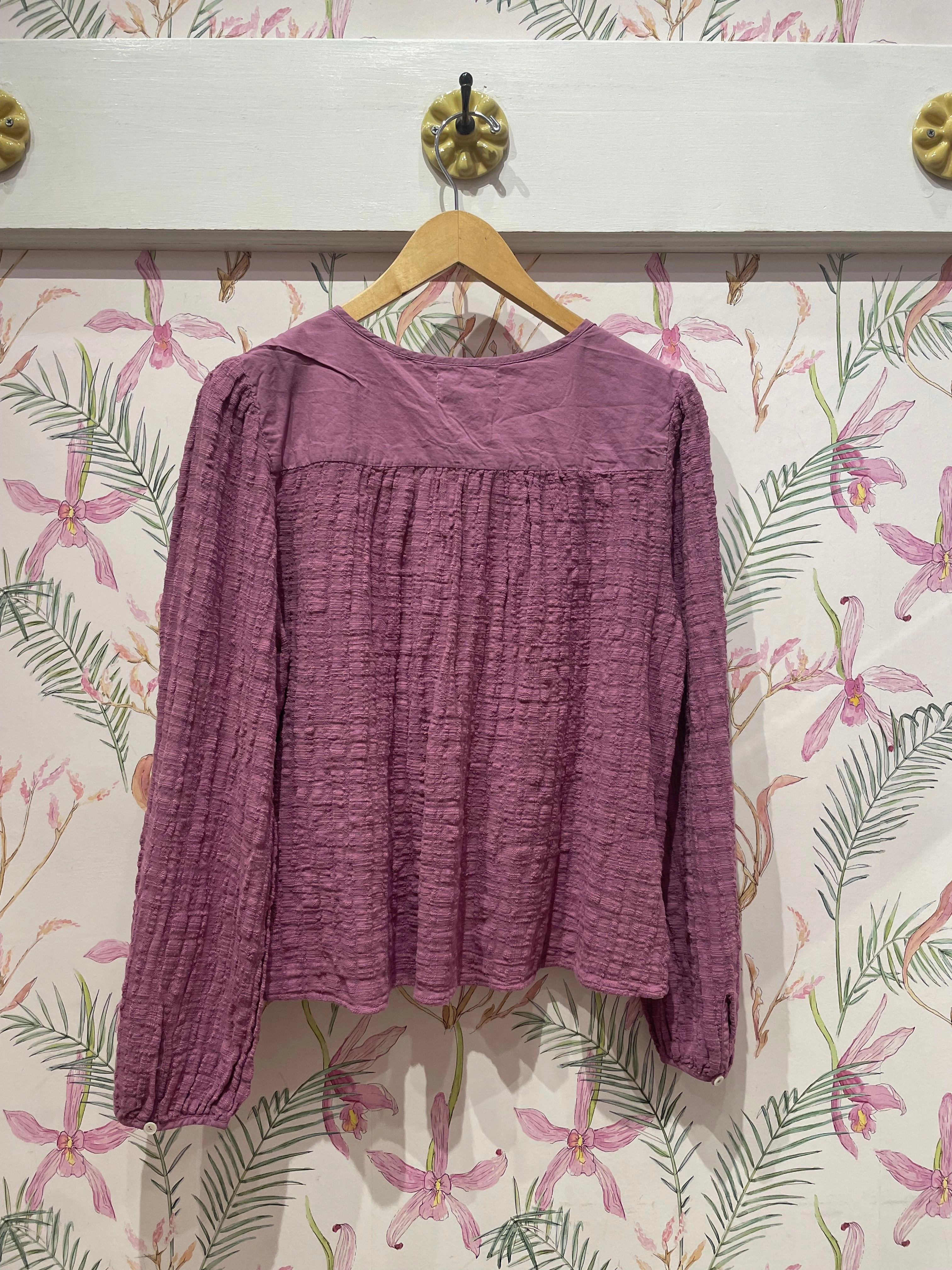 Formal Wear Comfortable fit Kora Long Sleeve Half Placket Top in Balsamic