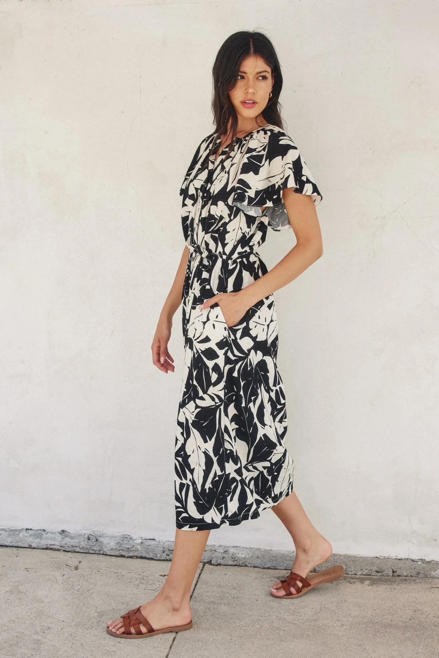 LACEY PRINT MIDI DRESS Bless Glow