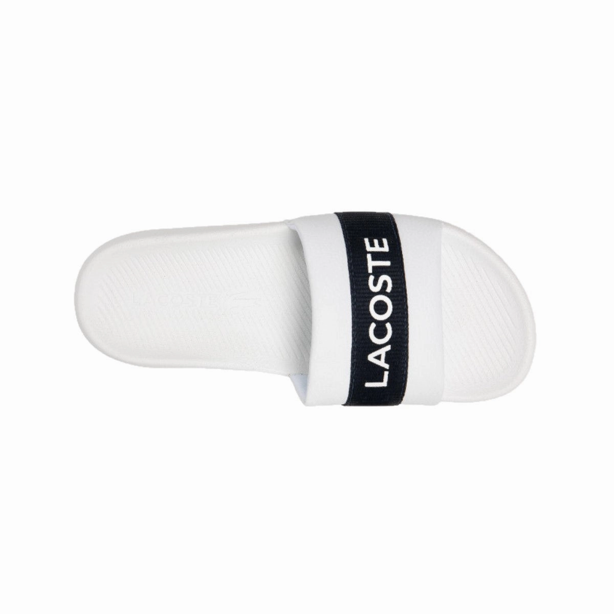 LACOSTE 7-41CMA0007042 CROCO SLIDE 319 MN'S (Medium) White/Navy Synthetic & Textile Slides