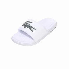 LACOSTE 7-43CMA00201R5 CROCO DUALISTE LOGO STRAP 0922 MN'S (Medium) White/Dark Green Synthetic Slide