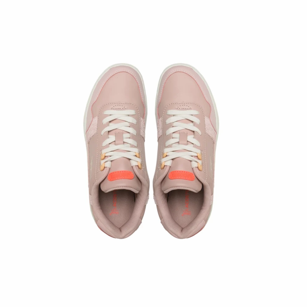 LACOSTE 7-45SFA0067AMY T-CLIP 123 WMN'S (Medium) Light Pink/Light Yellow Leather & Synthetic Lifestyle Shoes