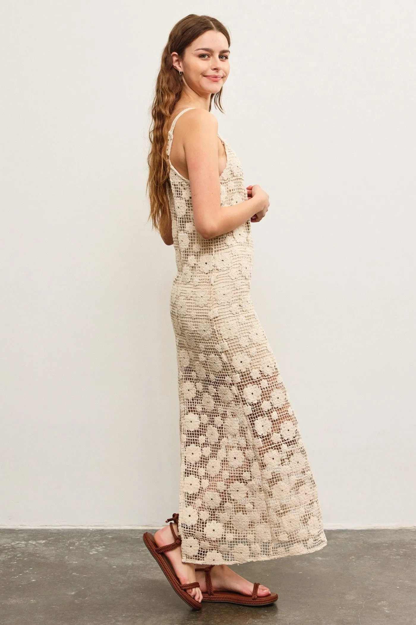 LAUREN CROCHET MAXI DRESS High-waist