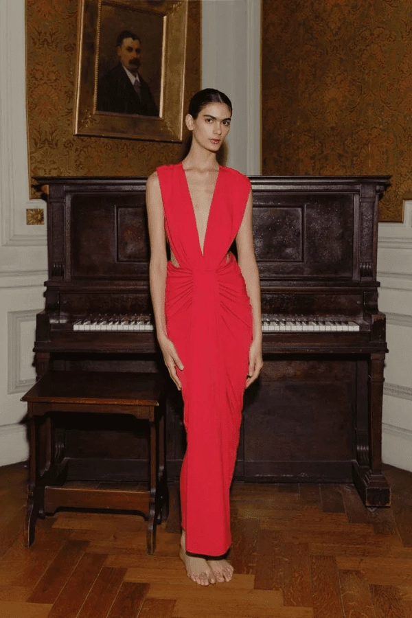 Casual Feel Gender Fluid Nia Maxi Dress Orange Red