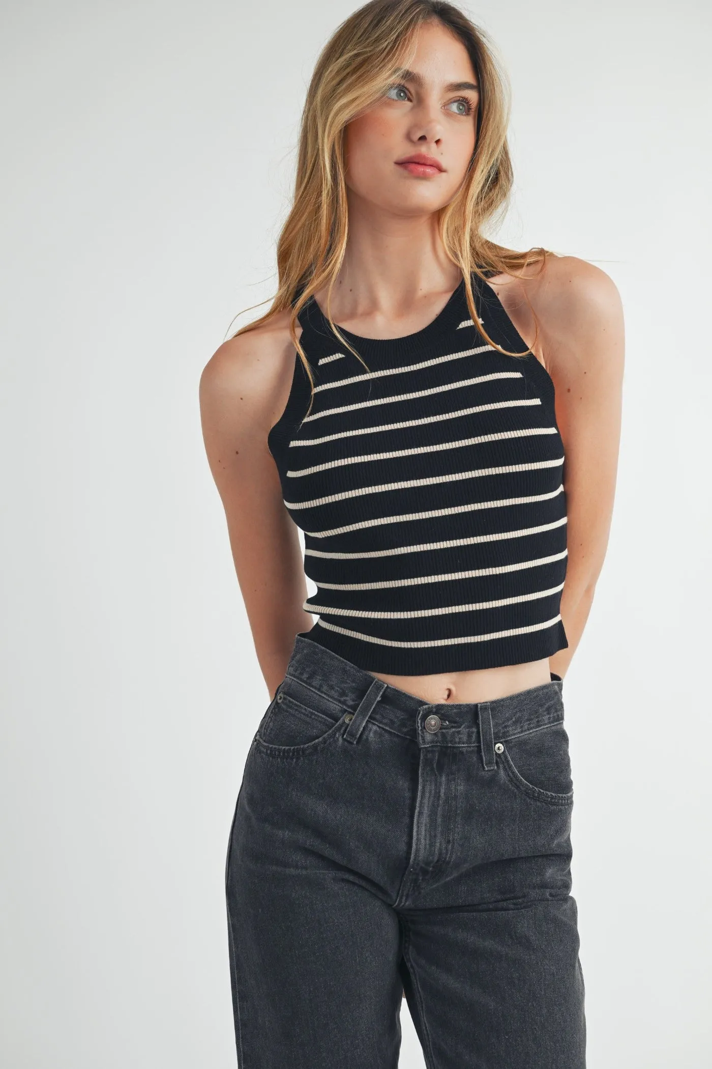 IRIS STRIPED CROPPED TOP NonIrritating Stitching