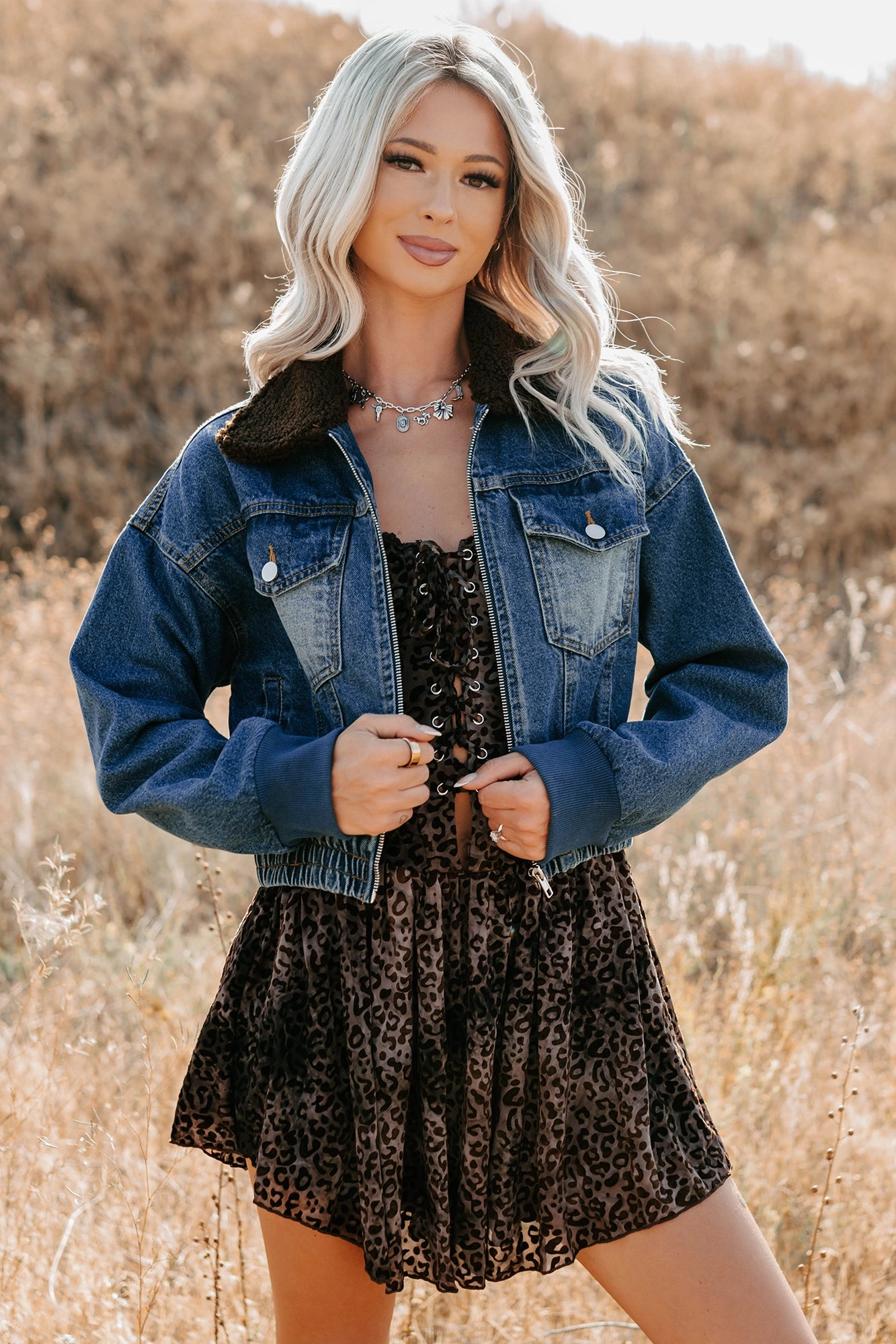 Breaking The Quiet Sherpa Collared Jacket (Denim) BreathableFabric