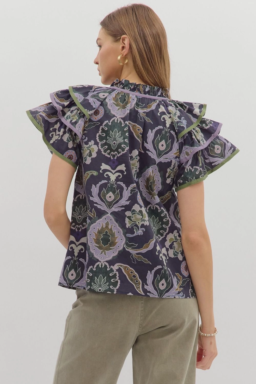 MoistureWicking Material Sheer Overlay Material Go For It Top in Navy