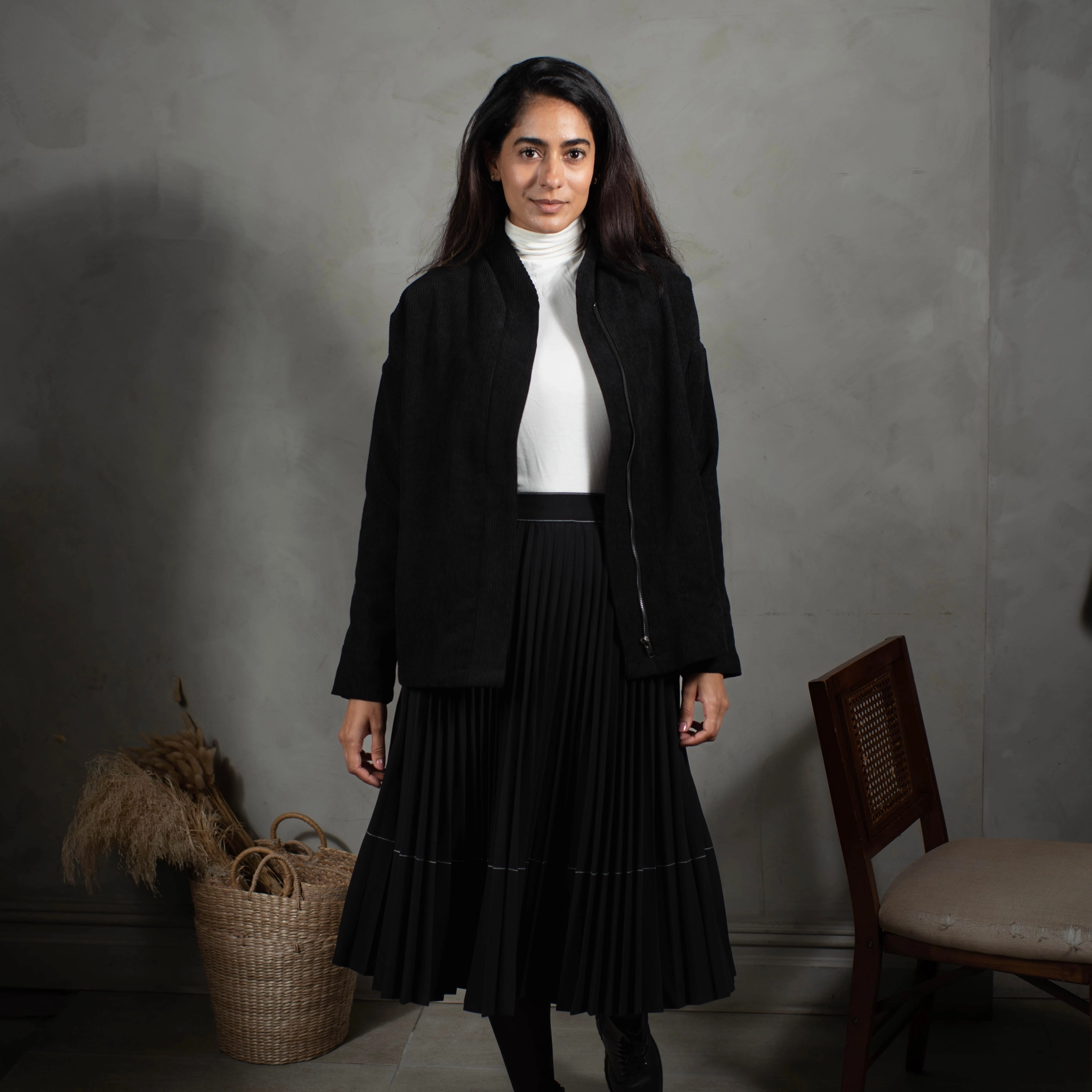 Layering Turtleneck | White LightweightLayeredFabric