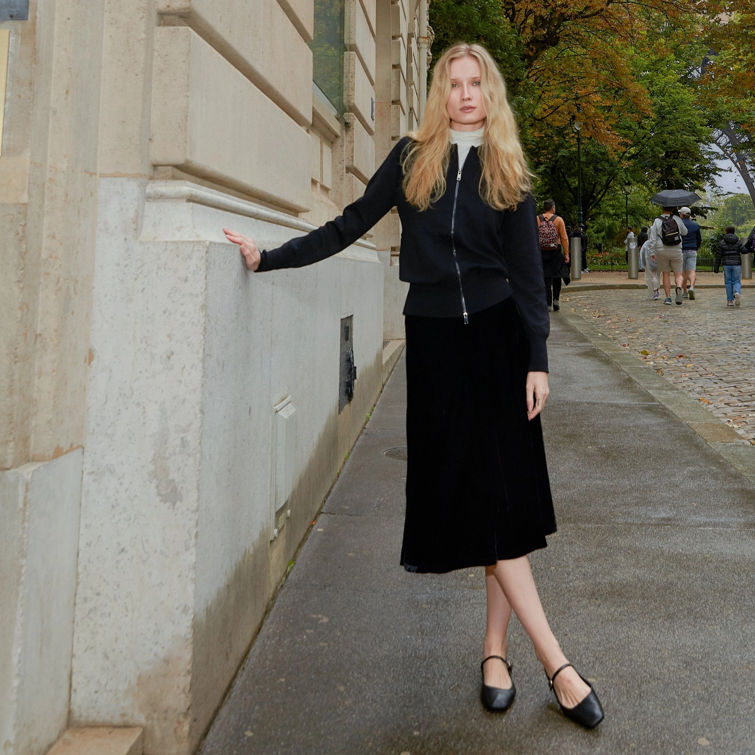 Layering Turtleneck | White Elegant Look Double Layered Hood Assembly