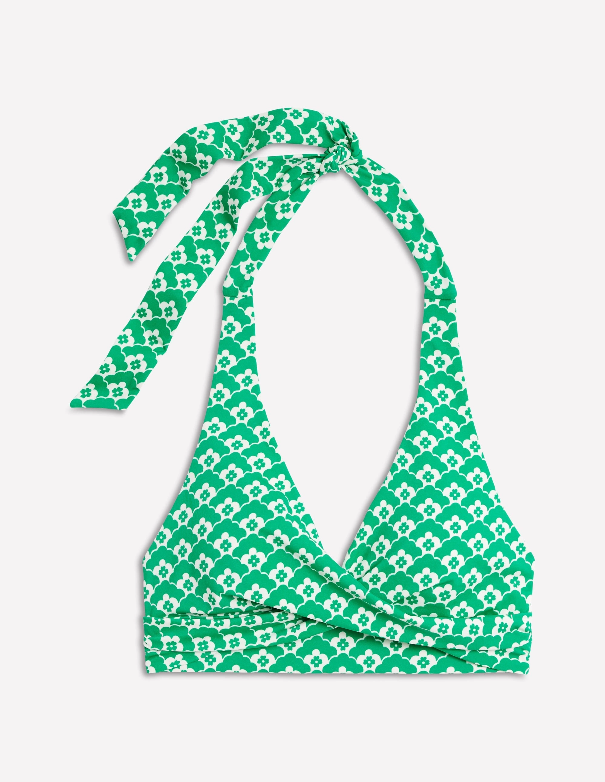 Levanzo Halter Bikini Top-Green Cloud Terrace Tummy Control Panel Shade Enhanced Collar