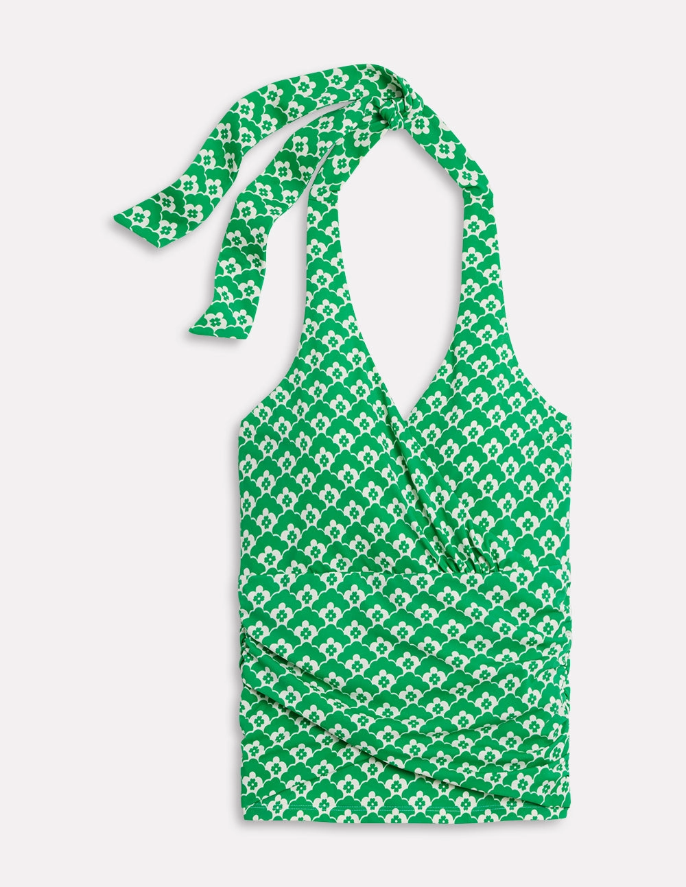 Levanzo Halter Tankini Top-Green Cloud Terrace Tension Control System Glossy-Texture