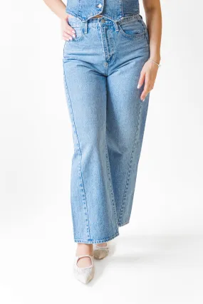 CARRIE RELAXED BARREL JEANS Hidden Rivet Details Fade Resistant Wash