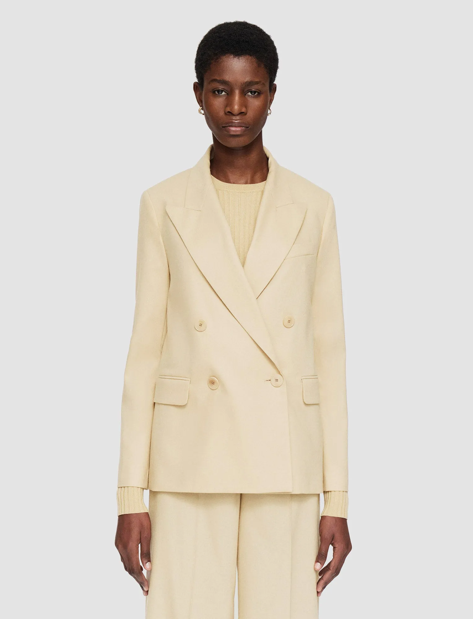 Compression Strap Adjustment Light Wool Flannel Jaden Jacket