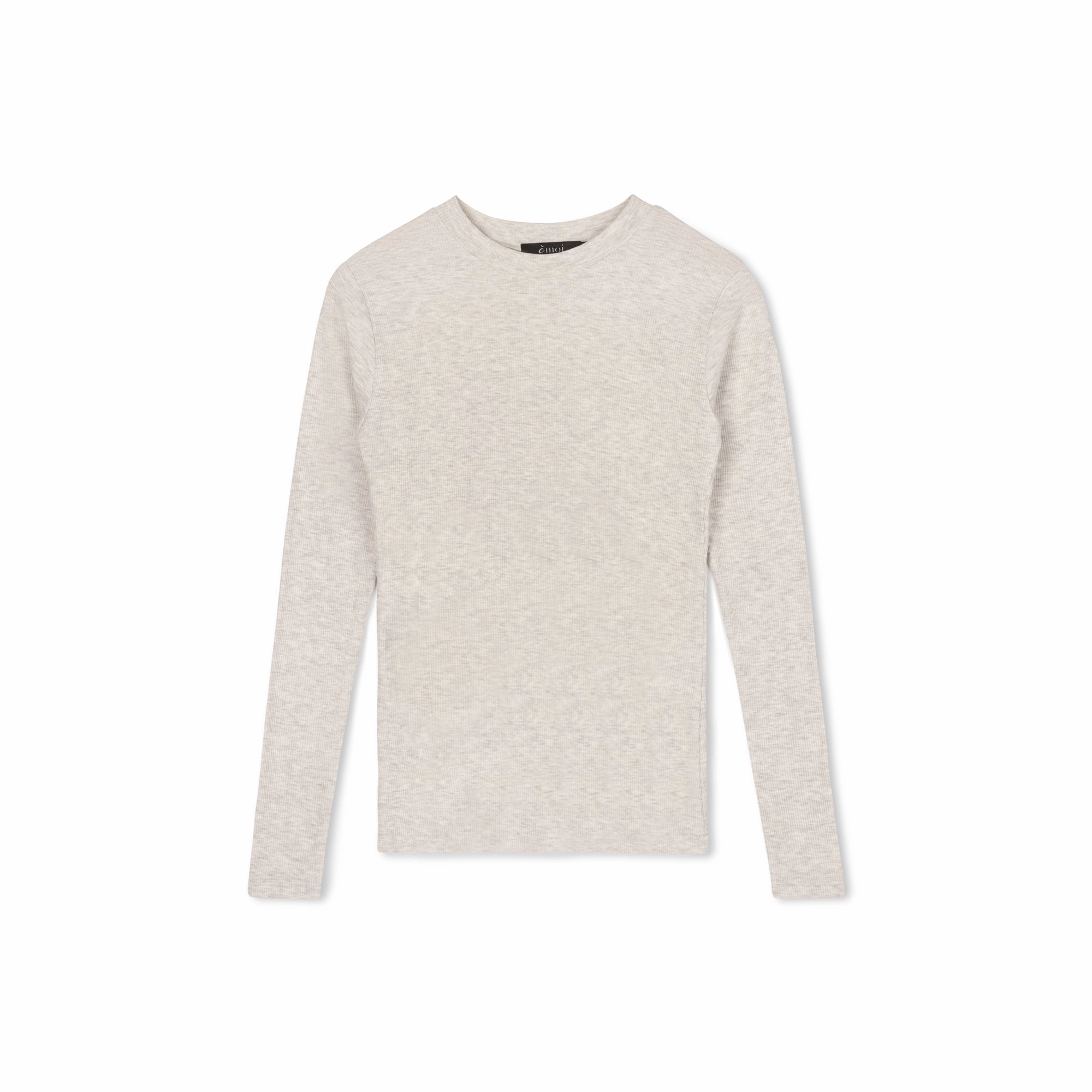 Ribbed Crewneck Tee | Light Grey Versatile Layering Piece GarmentWashed Texture