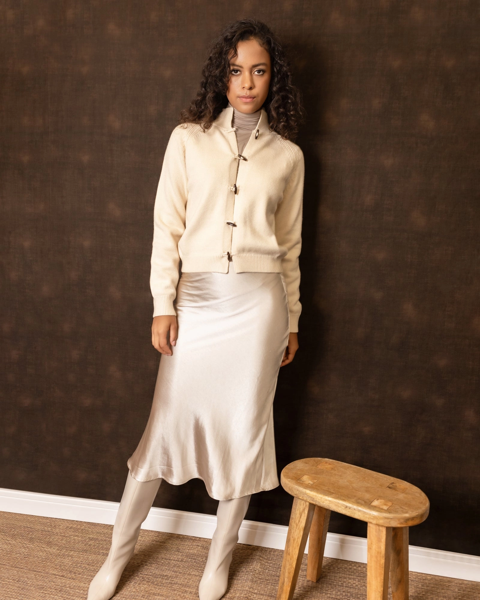 Layered Look Active Look Toggle Sweater | Cream