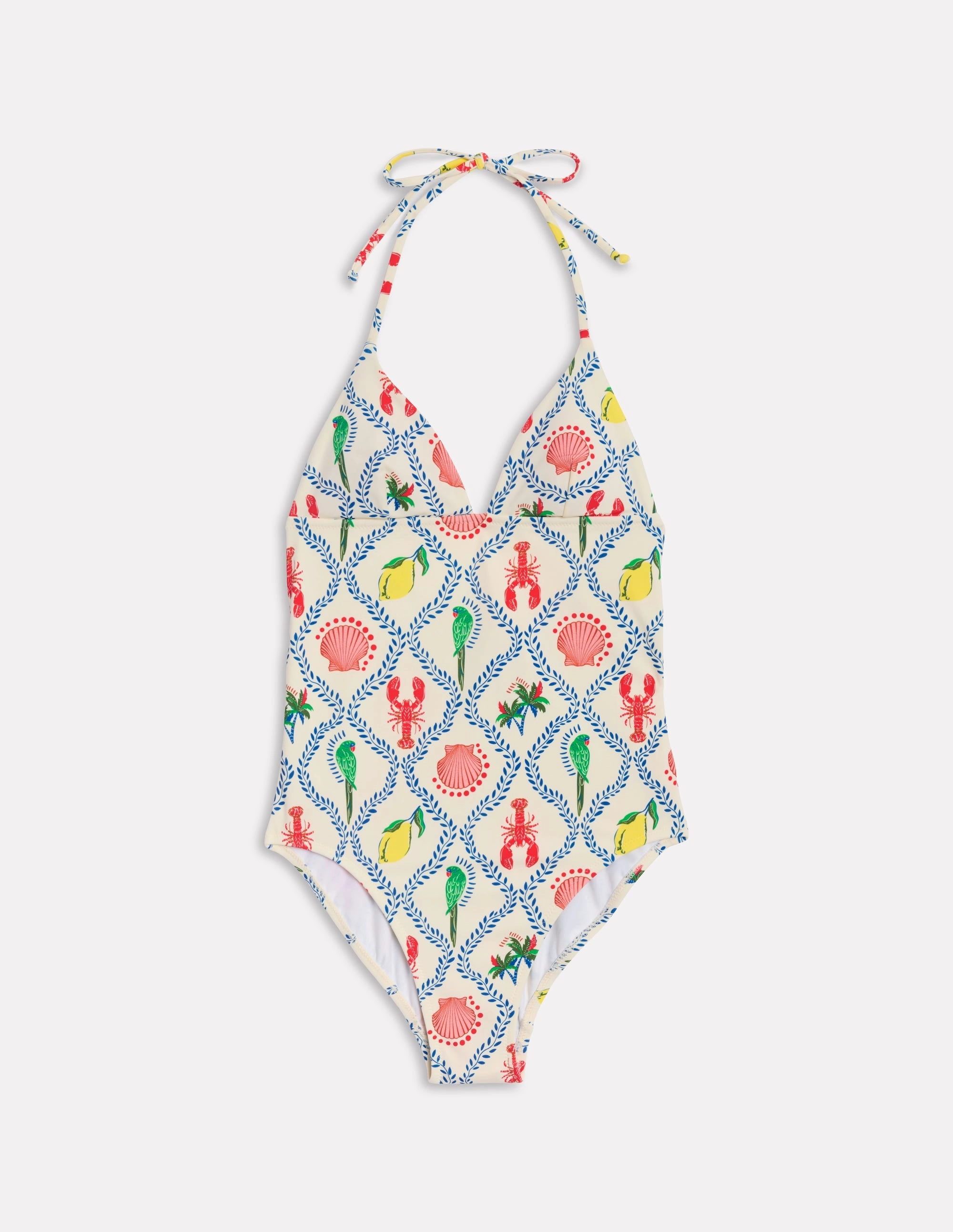 Coastal Vibes Symi String Swimsuit-Ivory, Tropical Bonanza Vine
