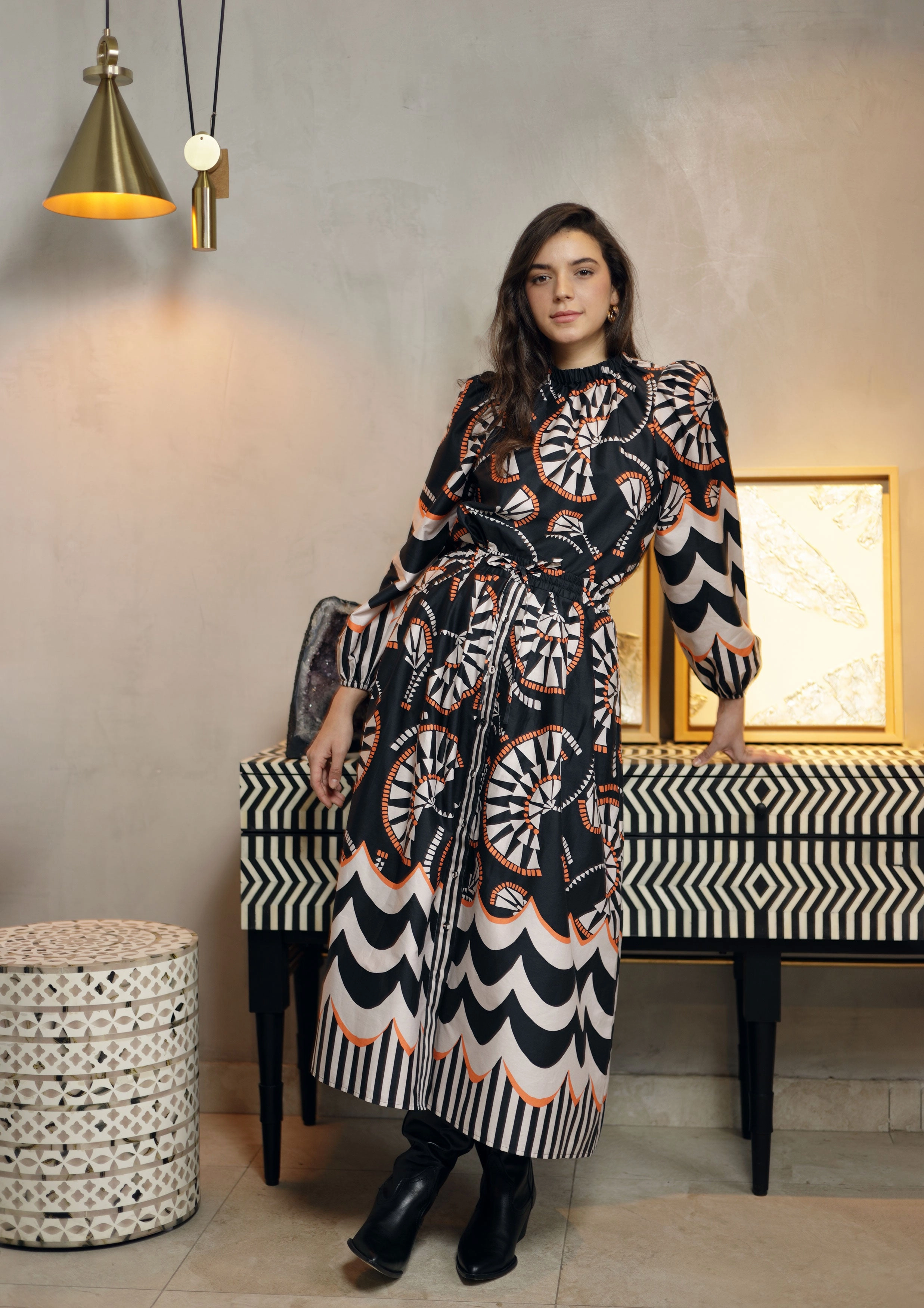 Layered Collar Structure Lilly Blouse in Black