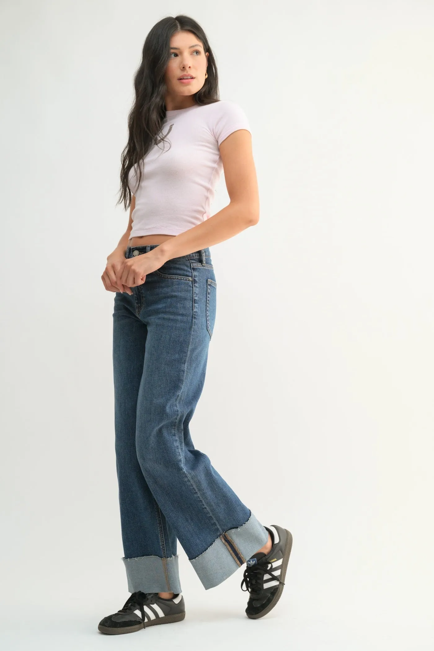 LILY VINTAGE CUFFED JEANS Affordable Unisex Wear Four Way Stretch Fabric