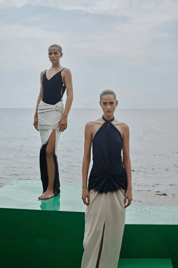 Linus Dress Ying Yang Reversible-Style Sheer Element