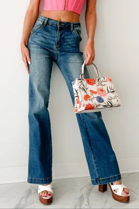 Comfortable clothing Bold Earthy Liora High Rise Wide Leg Indigo Reign Jeans (Medium Blue)