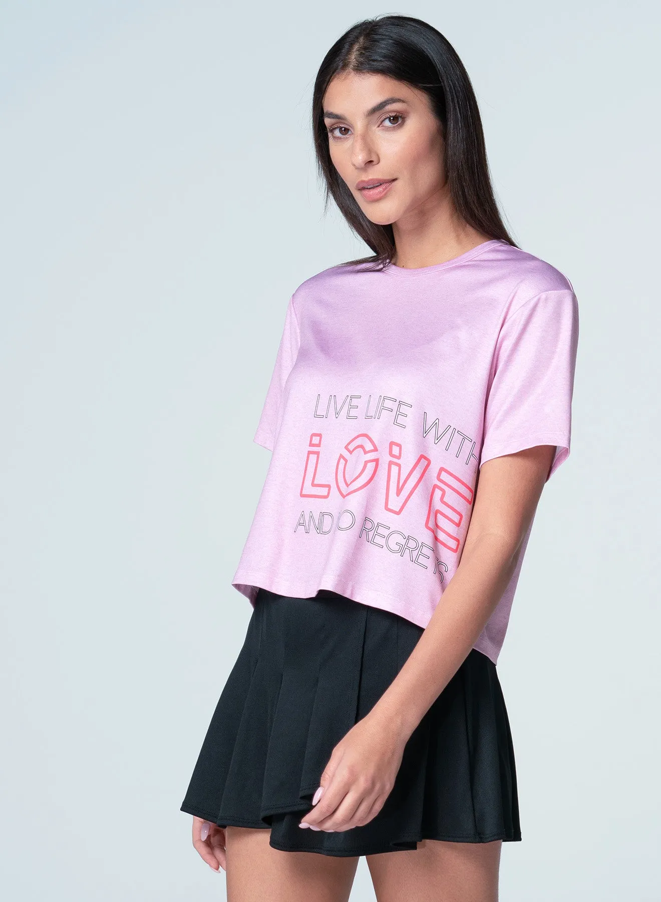 Live Life With Love Short Sleeve FrenchTerry Breathable Knit Fabric