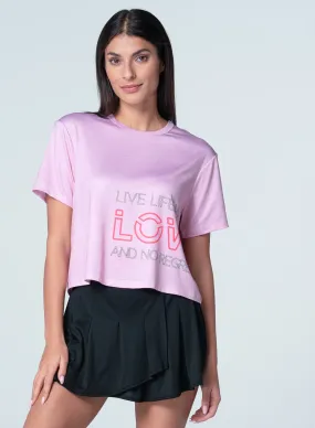 BoxyCrop Casual Sweater Live Life With Love Short Sleeve
