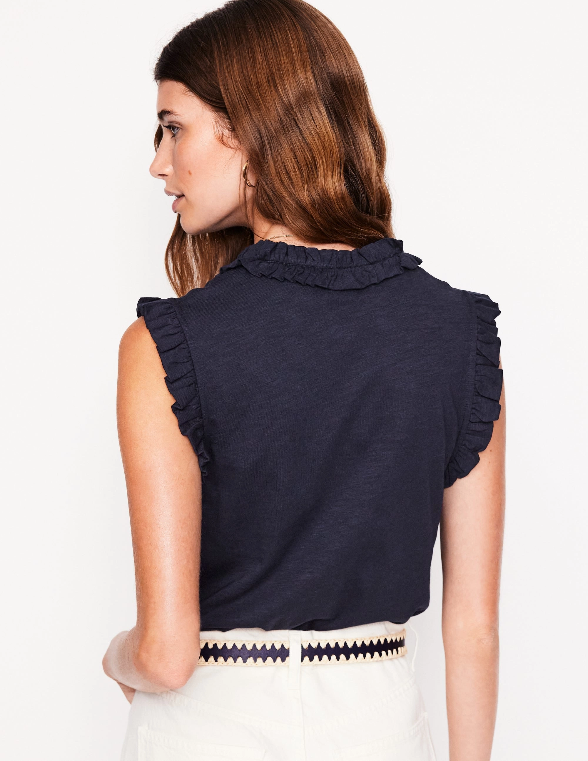 NonPill Surface Treatment Lola Sleeveless Top-Navy