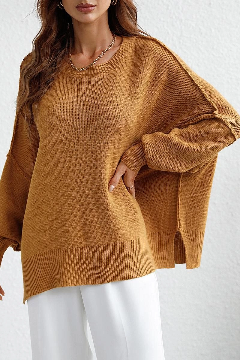 Reflective Logo Detail LOOSE FIT DOLMAN SLEEVE KNIT SWEATER