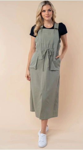 Cool Drape Maysen Overall Dress (Sage)