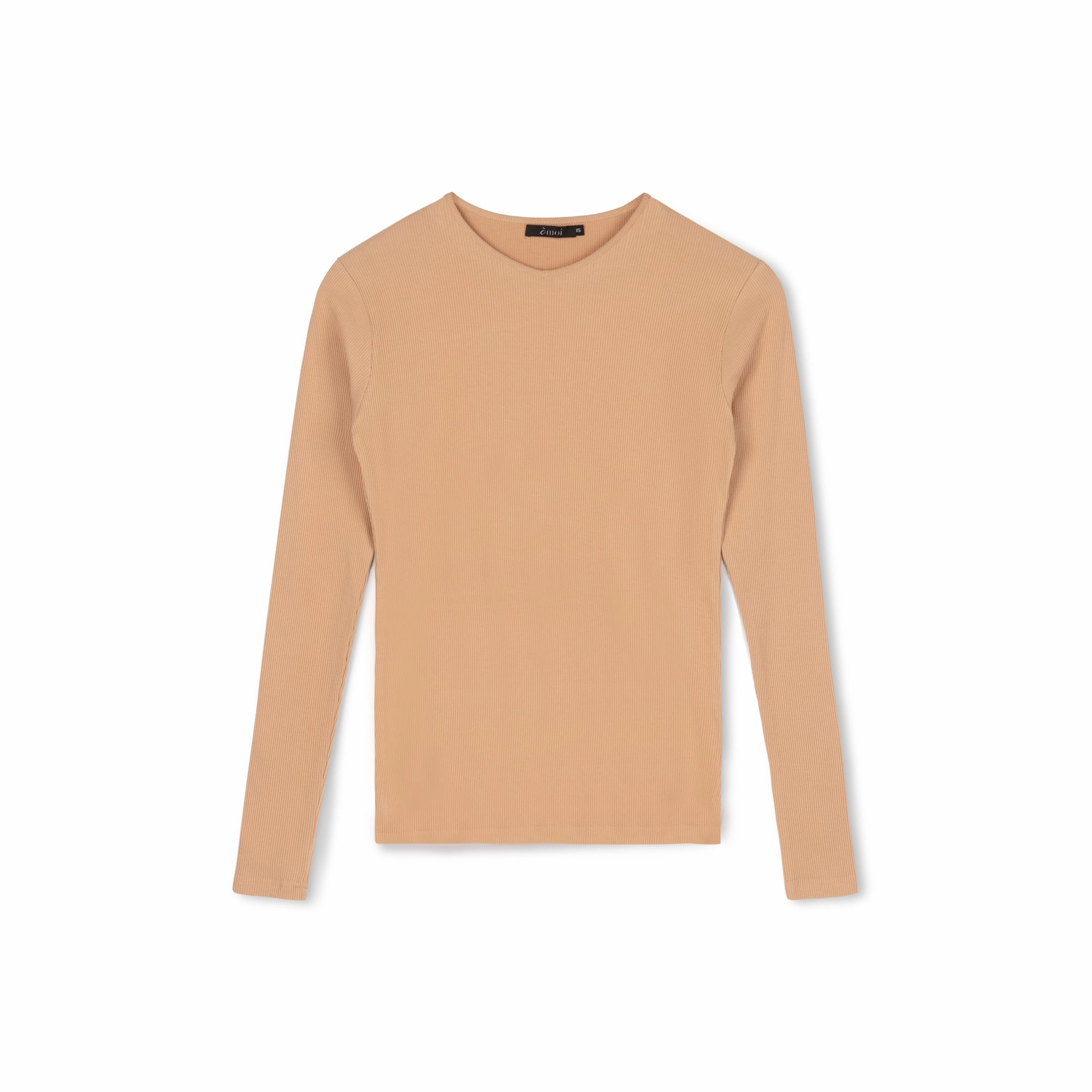 Ribbed V-neck Tee | Oatmeal EcoFriendlyDye FullCut Shoulder