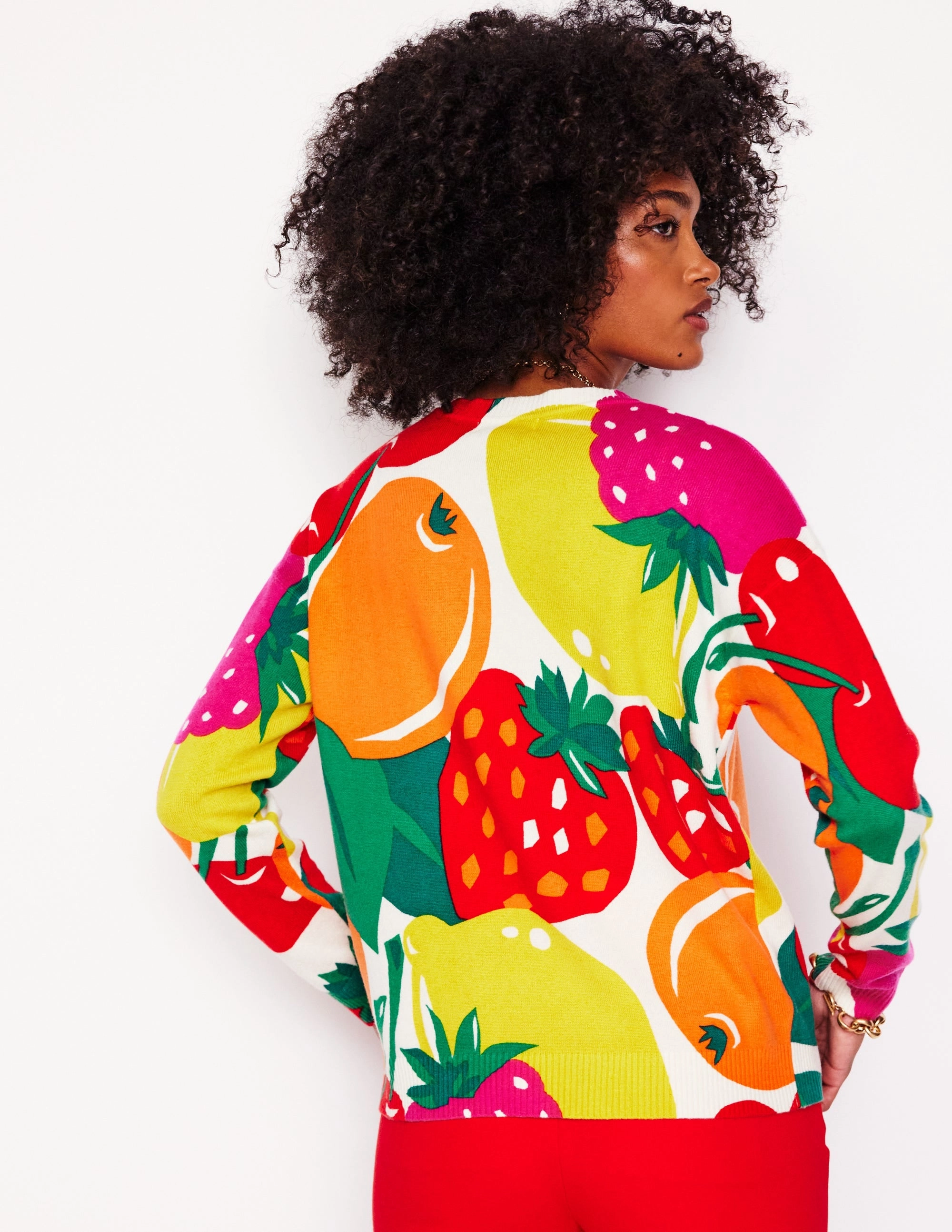 Lydia Cashmere Jumper-Multi, Summer Fruits NonChlorine Bleached Smart Casual