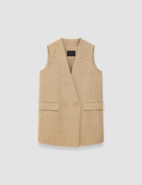 Speckled Silk Linen Arago Waistcoat Multi Pocket Configuration